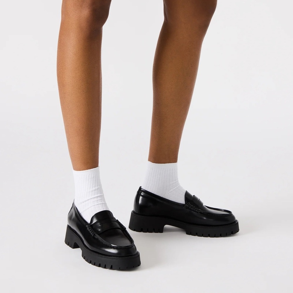 Call it spring Black Leather Loafers - Picture 2 of 5